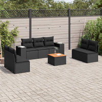 Set Divani da Giardino con Cuscini 8 pz Nero in Polyrattan 3257728