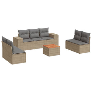 Set Divano da Giardino 8 pz con Cuscini Beige in Polyrattancod mxl 87412