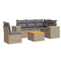 Set Divano da Giardino 6 pz con Cuscini Beige in Polyrattan 3257781