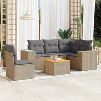 Set Divano da Giardino 6 pz con Cuscini Beige in Polyrattan 3257781