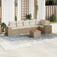 Set Divani da Giardino 7 pz con Cuscini Beige in Polyrattancod mxl 89332