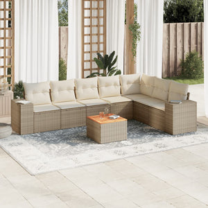 Set Divano da Giardino 8 pz con Cuscini Beige in Polyrattancod mxl 93130