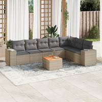 Set Divano da Giardino 8 pz con Cuscini Beige in Polyrattancod mxl 111425