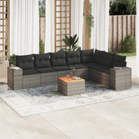 Set Divano da Giardino 8 pz con Cuscini Grigio in Polyrattan 3257810