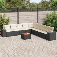 Set Divani da Giardino 10pz con Cuscini in Polyrattan Nerocod mxl 89448