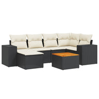 Set Divani da Giardino con Cuscini 7pz Nero Polyrattancod mxl 90506