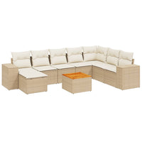 Set Divano da Giardino 9 pz con Cuscini Beige in Polyrattancod mxl 116788