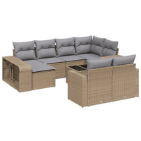 Set Divani da Giardino 11 pz con Cuscini Beige in Polyrattan 3261299