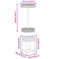 Set Bar da Giardino 3pz con Cuscini Grigio in Polyrattan 3261442