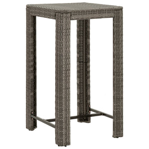 Set Bar da Giardino 3pz con Cuscini Grigio in Polyrattan 3261450