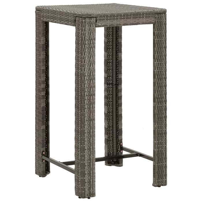 Set Bar da Giardino 5 pz con Cuscini in Polyrattan Grigio 3261451