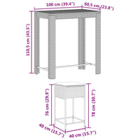 Set Bar da Giardino 5 pz con Cuscini in Polyrattan Grigio 3261456