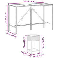 Set Bar da Giardino 7 pz con Cuscini in Polyrattan Marrone 3261470