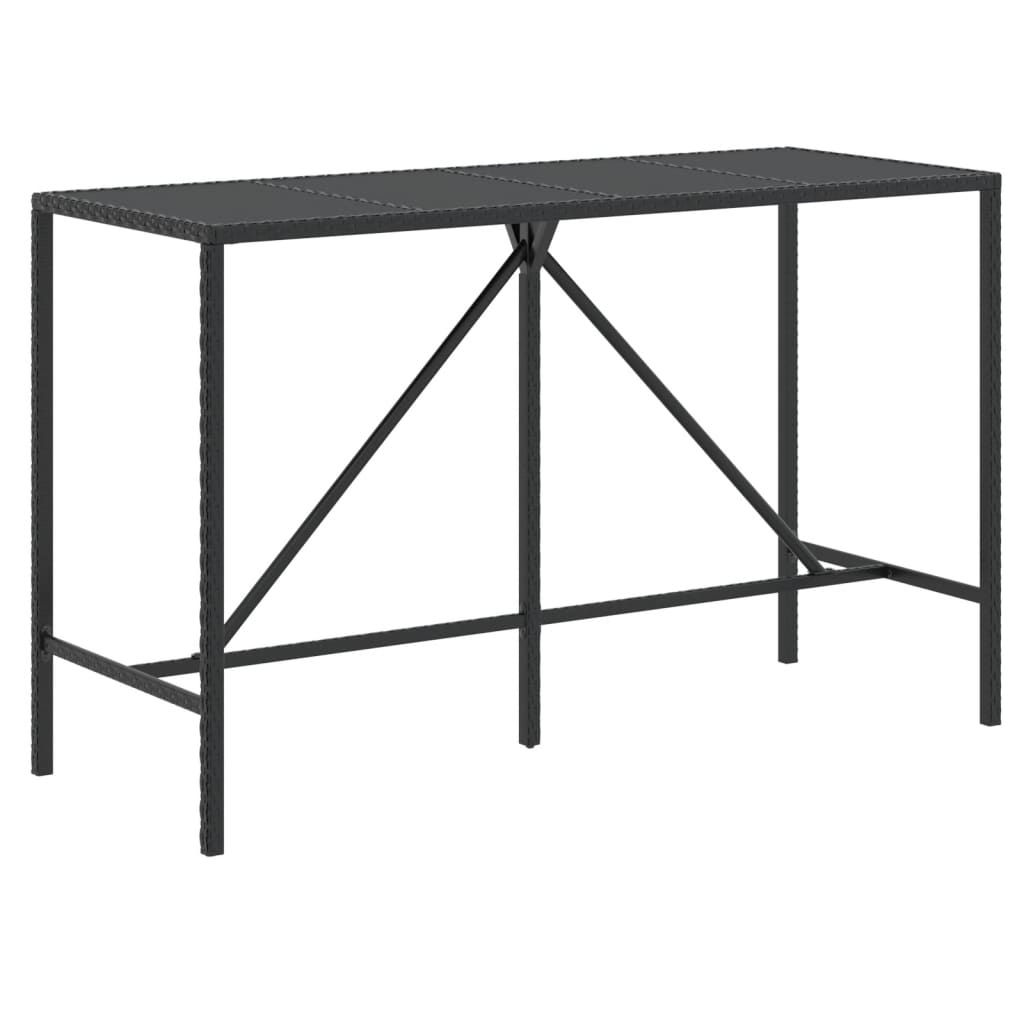 Set Bar da Giardino 9 pz con Cuscini in Polyrattan Nero 3261473