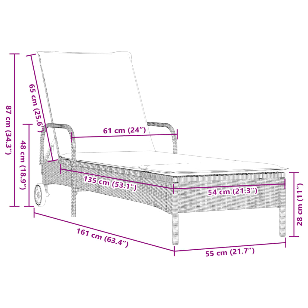 Lettino Prendisole 2 pz con Cuscini Grigio Chiaro in Polyrattan 3261439