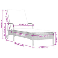 Lettino Prendisole 2 pz con Cuscini Grigio Chiaro in Polyrattan 3261439