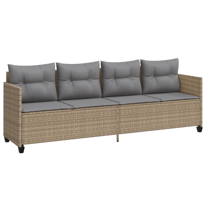 Set Divano da Giardino 5 pz con Cuscini Beige in Polyrattan 3261524