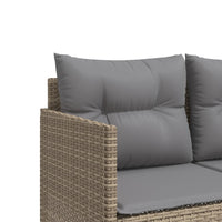 Set Divano da Giardino 5 pz con Cuscini Beige in Polyrattan 3261524