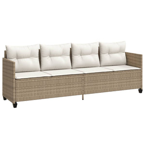 Set Divano da Giardino 5 pz con Cuscini Beige in Polyrattan 3261525