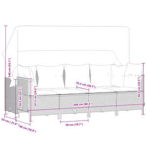 Set Divano da Giardino 5 pz con Cuscini Marrone in Polyrattan 3261528