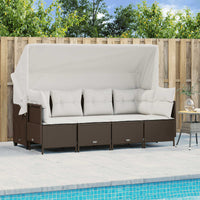 Set Divano da Giardino 5 pz con Cuscini Marrone in Polyrattan 3261528