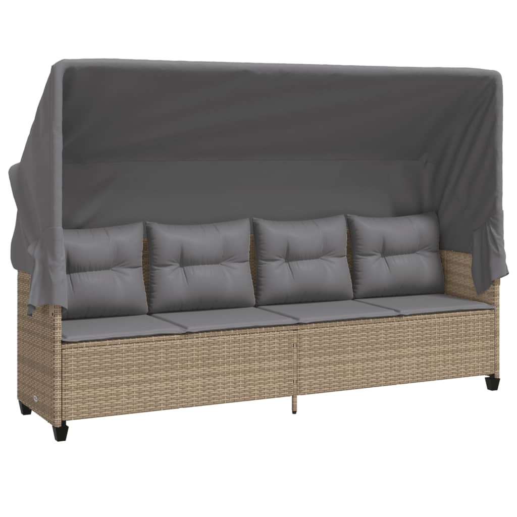 Set Divano da Giardino 5 pz con Cuscini Beige in Polyrattan 3261530