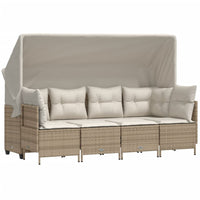 Set Divano da Giardino 5 pz con Cuscini Beige in Polyrattan 3261531