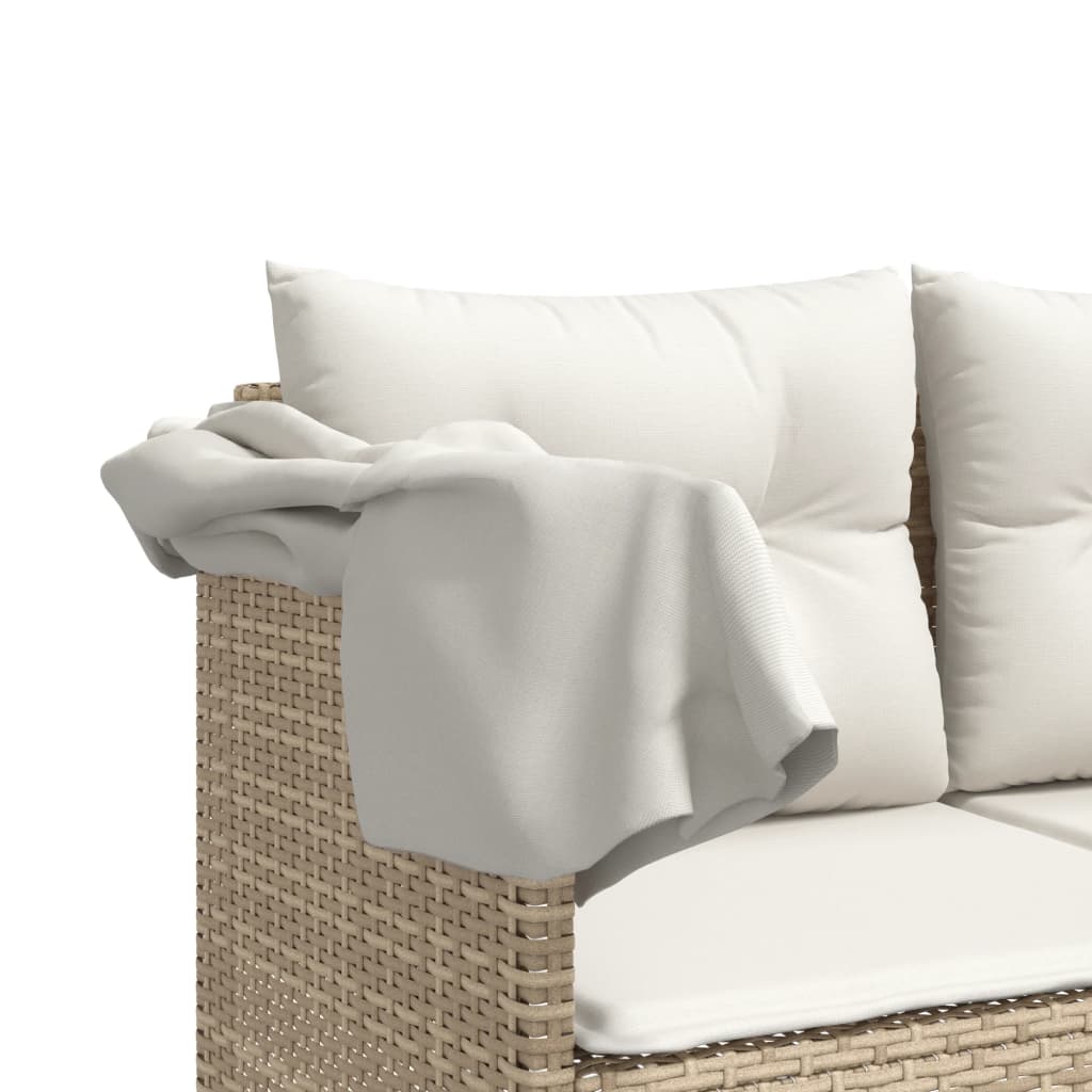 Set Divano da Giardino 5 pz con Cuscini Beige in Polyrattan 3261531