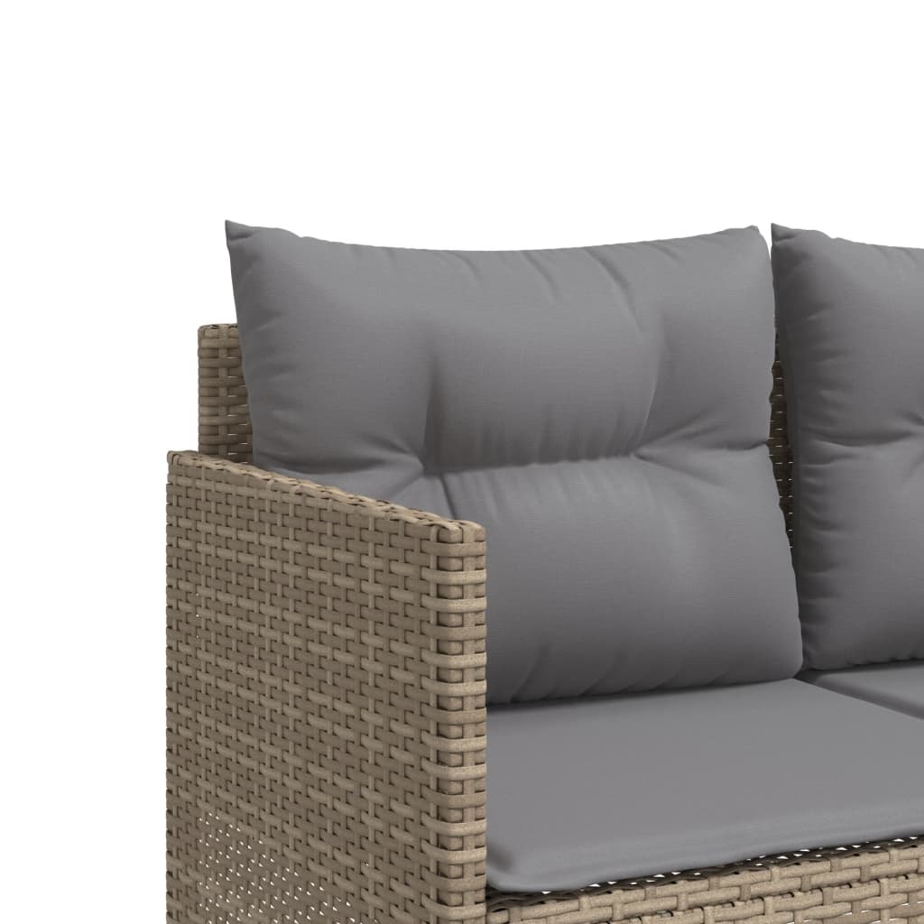 Set Divano da Giardino 5 pz con Cuscini Beige in Polyrattan 3261536