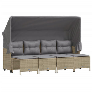 Set Divano da Giardino 5 pz con Cuscini Beige in Polyrattan 3261542