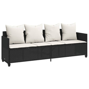 Set Divani da Giardino 5 pz con Cuscini in Polyrattan Nero 3261545