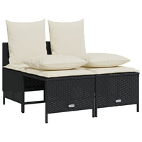 Set Divani da Giardino 5 pz con Cuscini in Polyrattan Nero 3261545