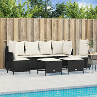 Set Divani da Giardino 5 pz con Cuscini in Polyrattan Nero 3261545