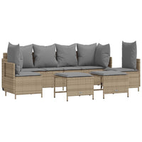 Set Divano da Giardino 5 pz con Cuscini Beige in Polyrattan 3261548