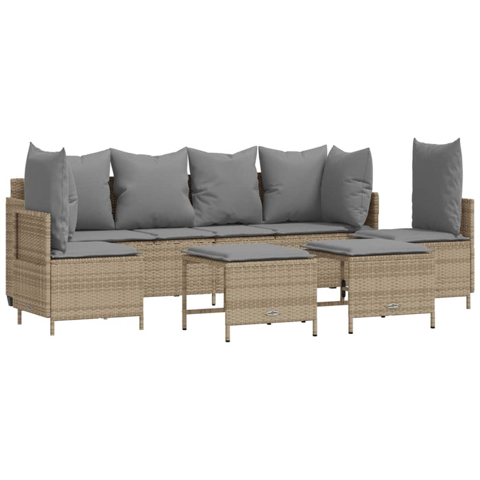 Set Divano da Giardino 5 pz con Cuscini Beige in Polyrattan 3261548