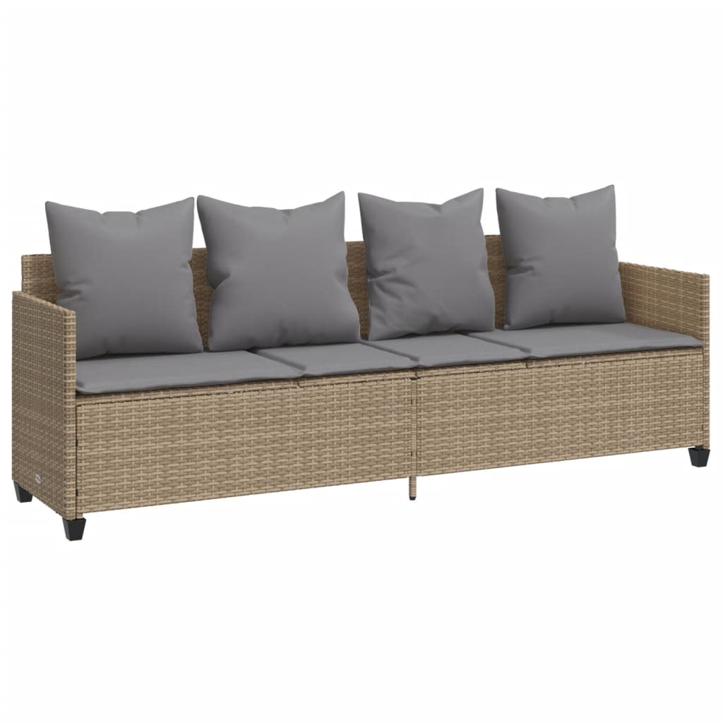 Set Divano da Giardino 5 pz con Cuscini Beige in Polyrattan 3261548