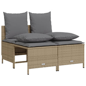 Set Divano da Giardino 5 pz con Cuscini Beige in Polyrattan 3261548