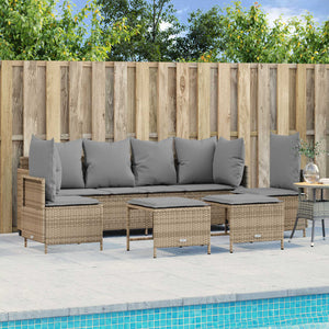 Set Divano da Giardino 5 pz con Cuscini Beige in Polyrattan 3261548