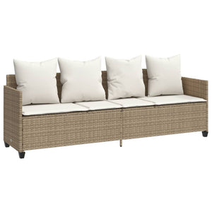 Set Divano da Giardino 5 pz con Cuscini Beige in Polyrattan 3261549