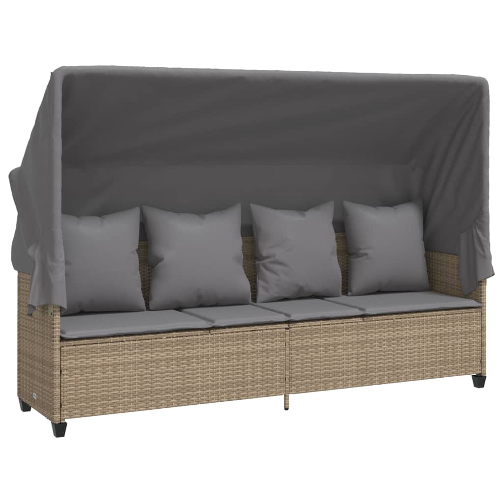 Set Divano da Giardino 5 pz con Cuscini Beige in Polyrattan 3261554