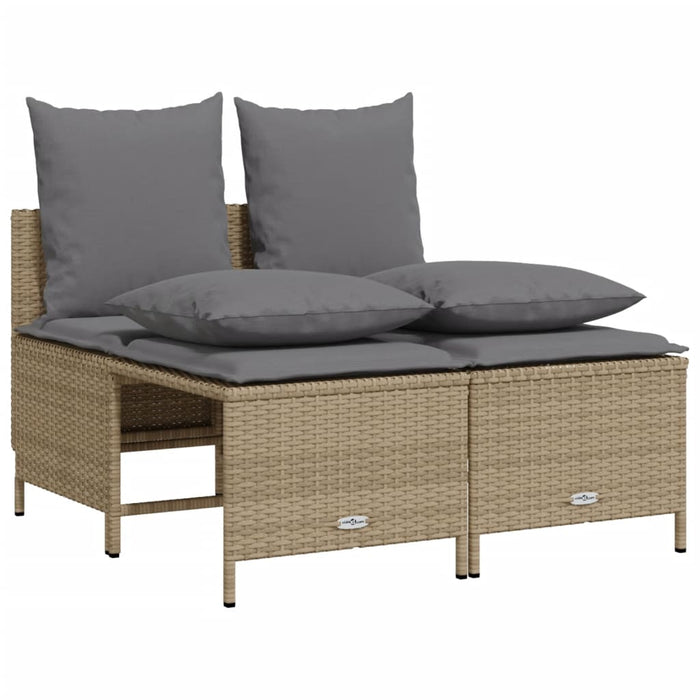 Set Divano da Giardino 5 pz con Cuscini Beige in Polyrattan 3261554