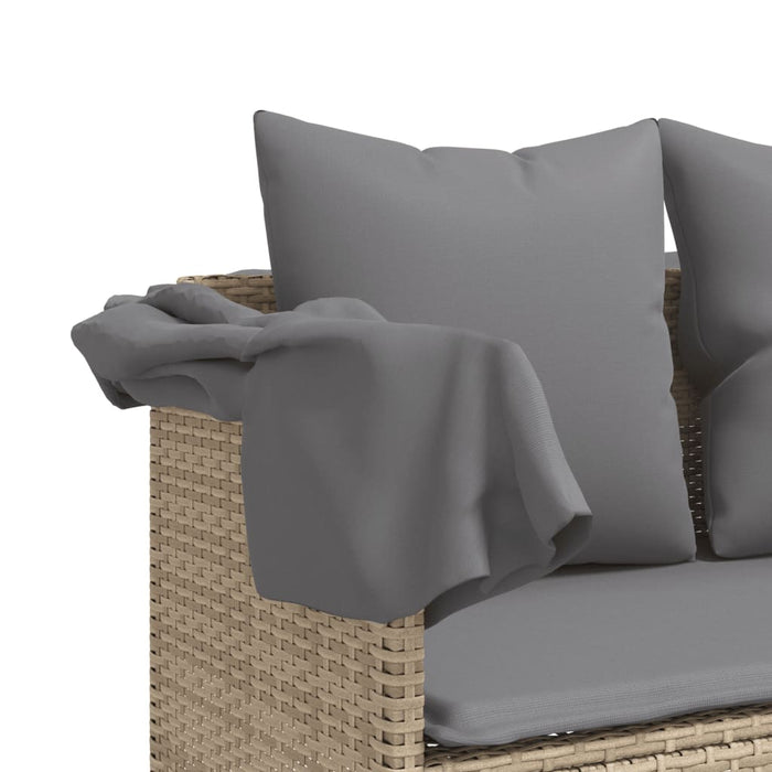 Set Divano da Giardino 5 pz con Cuscini Beige in Polyrattan 3261554