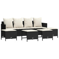 Set Divani da Giardino 5 pz con Cuscini in Polyrattan Nero 3261557