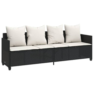 Set Divani da Giardino 5 pz con Cuscini in Polyrattan Nero 3261557