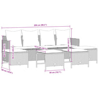 Set Divano da Giardino 5 pz con Cuscini Marrone in Polyrattan 3261558