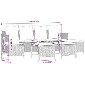 Set Divano da Giardino 5 pz con Cuscini Marrone in Polyrattan 3261558