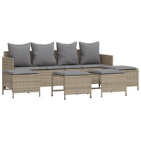 Set Divano da Giardino 5 pz con Cuscini Beige in Polyrattan 3261560