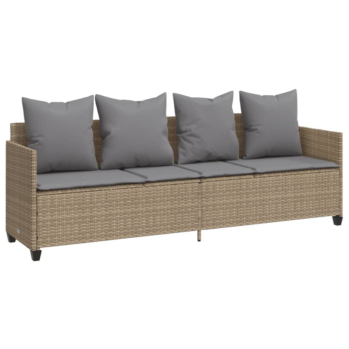 Set Divano da Giardino 5 pz con Cuscini Beige in Polyrattan 3261560