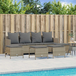 Set Divano da Giardino 5 pz con Cuscini Beige in Polyrattan 3261560