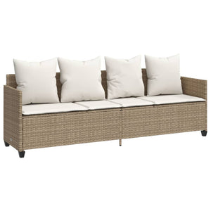 Set Divano da Giardino 5 pz con Cuscini Beige in Polyrattan 3261561